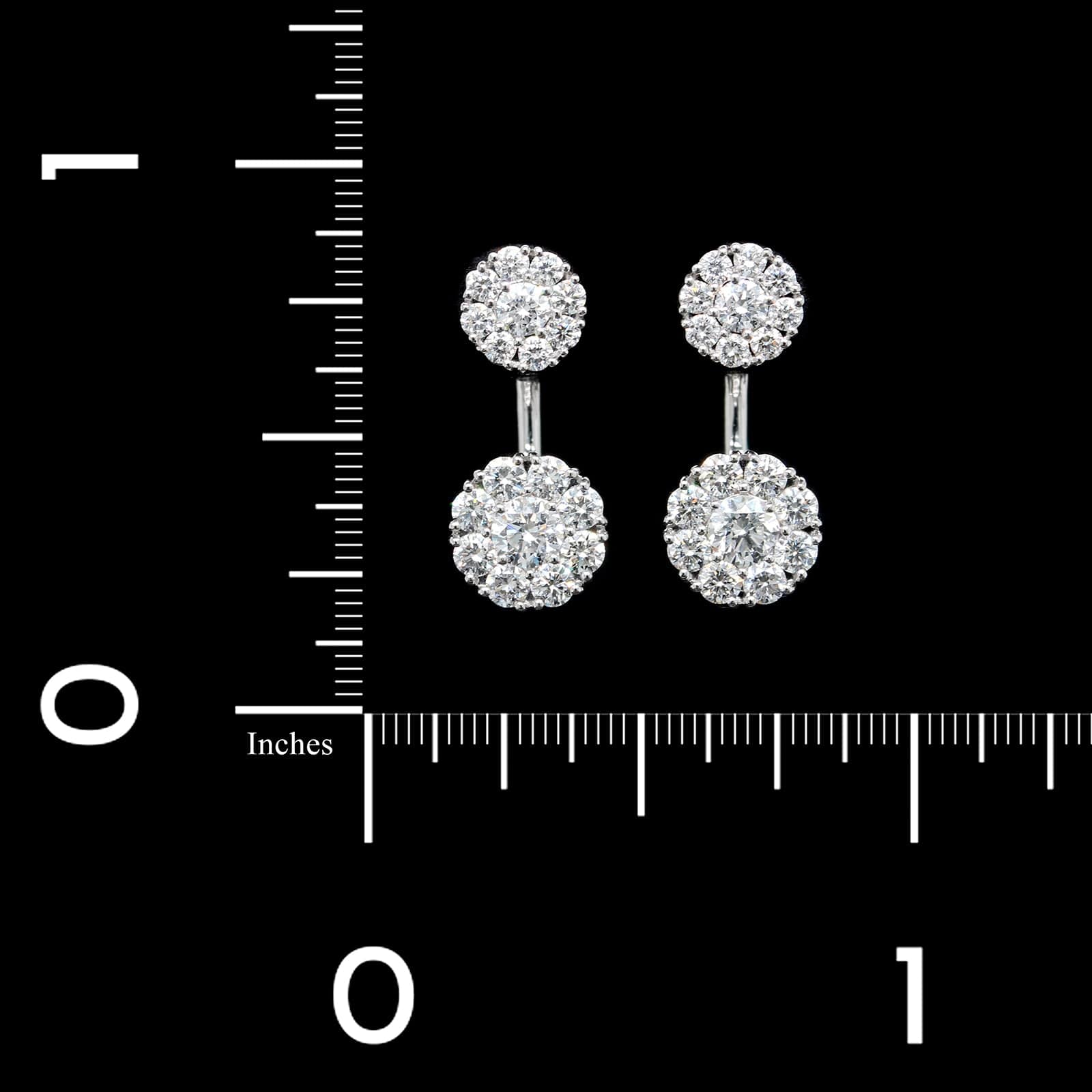 Birks 18K White Gold Estate Diamond Large Snowflake Jacket Earrings