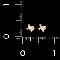 Sydney Evan 14K Yellow Gold Estate Diamond Texas State Outline Earrings