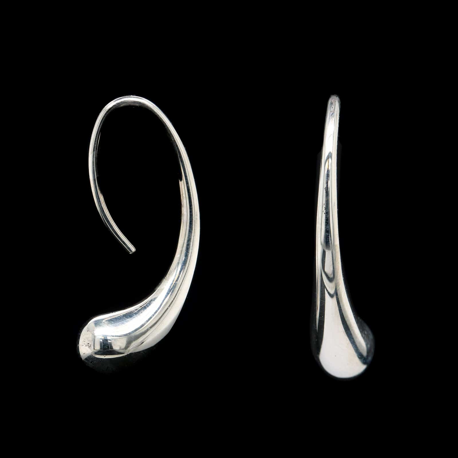 Tiffany & Co. Sterling Silver Estate Elsa Peretti Tear Drop Earrings