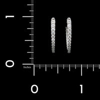 Memoire 18K White Gold Estate Diamond Imperial V Hoops