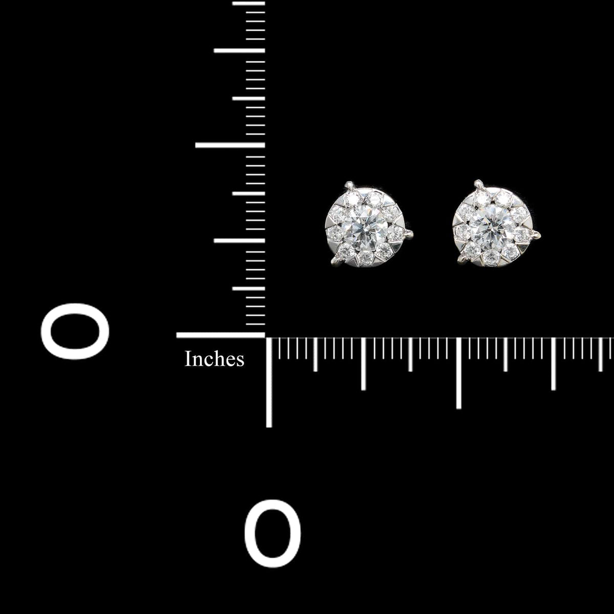Memoire 18K White Gold Estate Diamond Bouquet Earrings