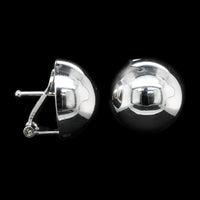 18K White Gold Estate Dome Earrings