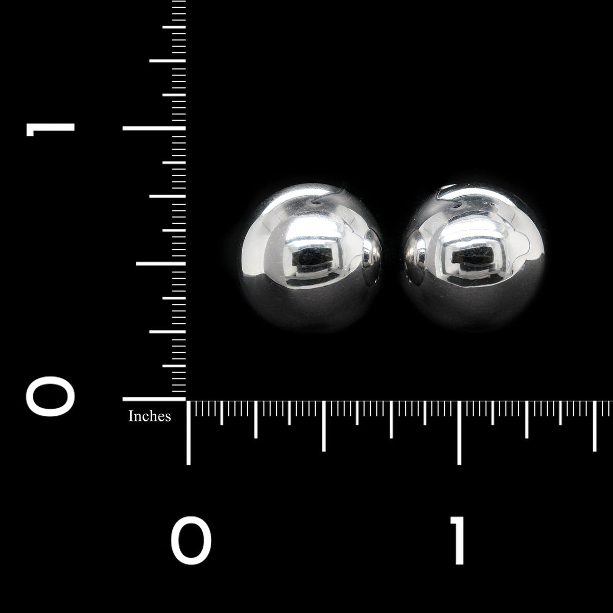 18K White Gold Estate Dome Earrings