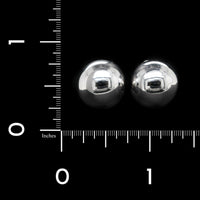 18K White Gold Estate Dome Earrings