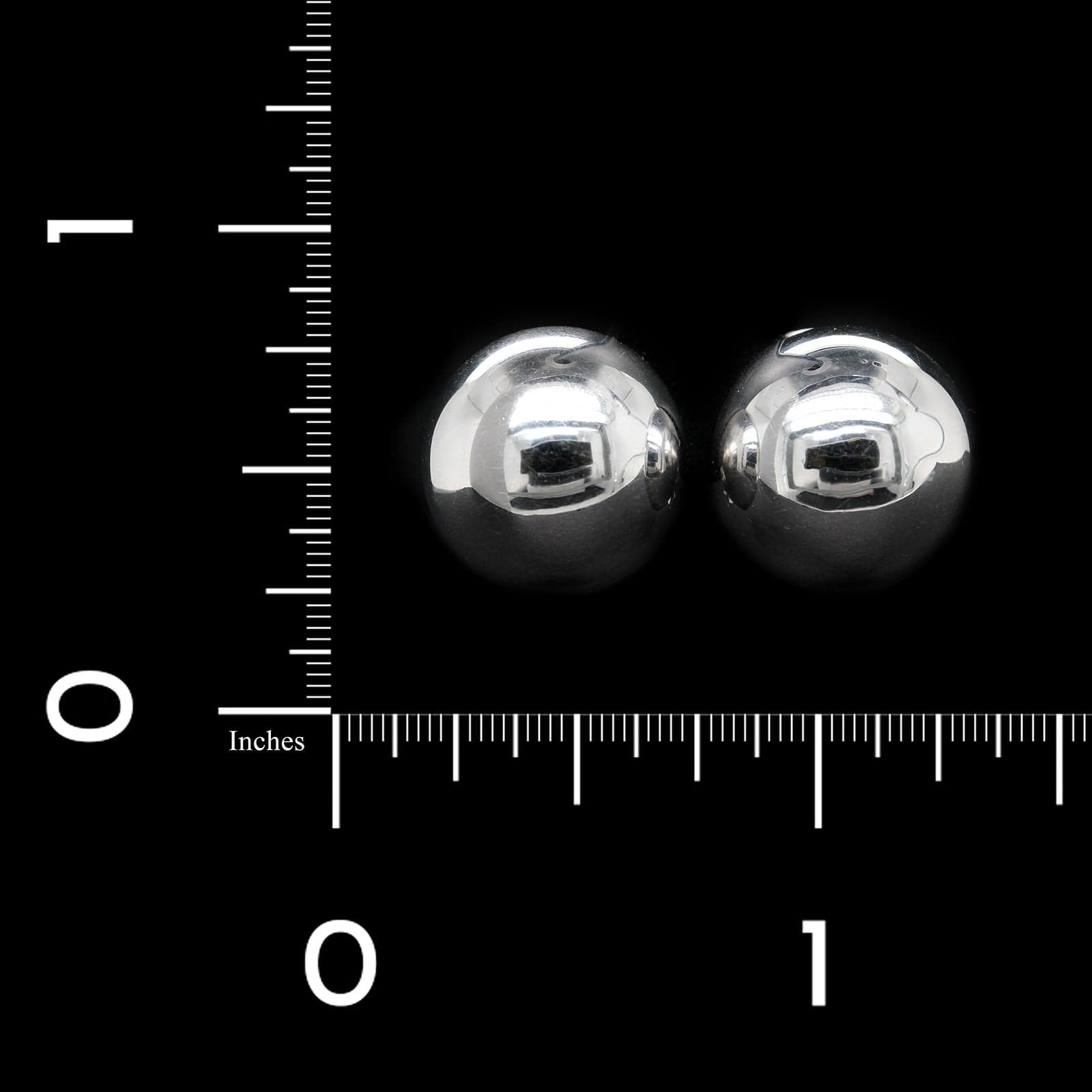 18K White Gold Estate Dome Earrings