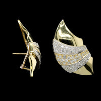 14K Two-tone Gold Estate Diamond Earrings