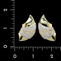 14K Two-tone Gold Estate Diamond Earrings