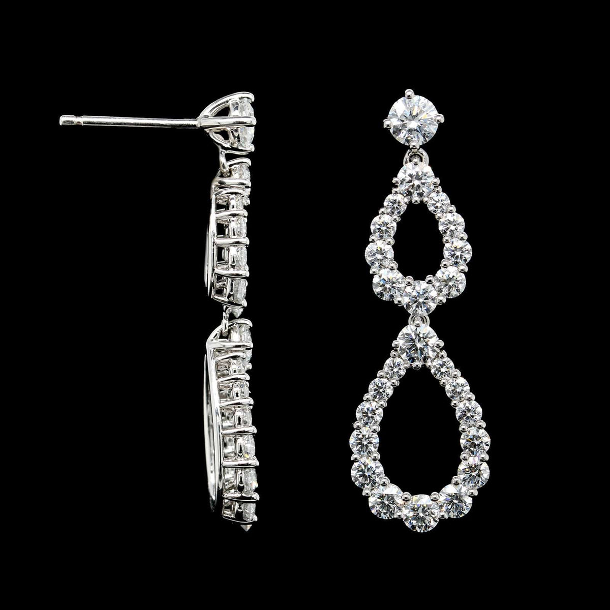 Harry Winston Platinum Estate Diamond Double Loop Earrings