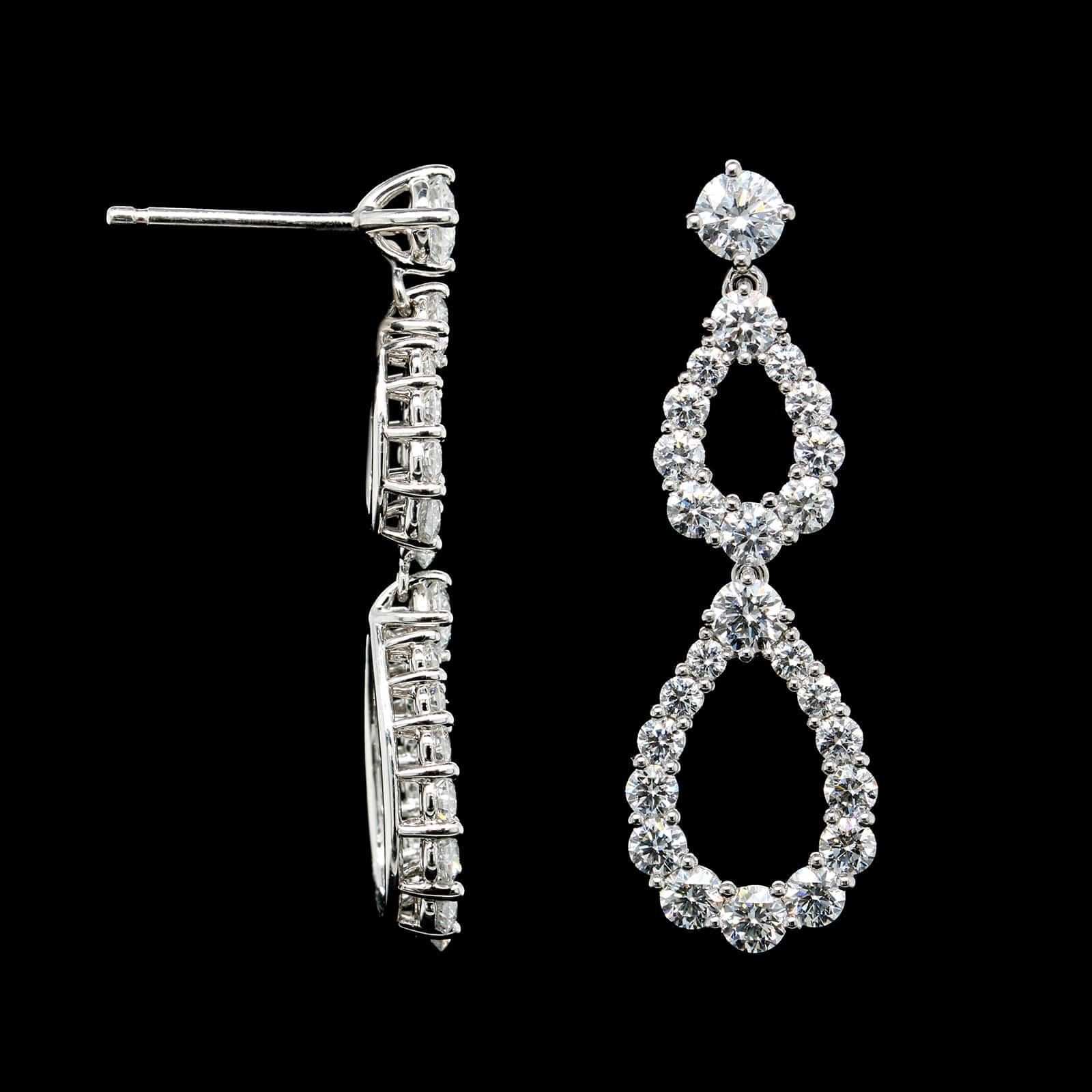 Harry Winston Platinum Estate Diamond Double Loop Earrings