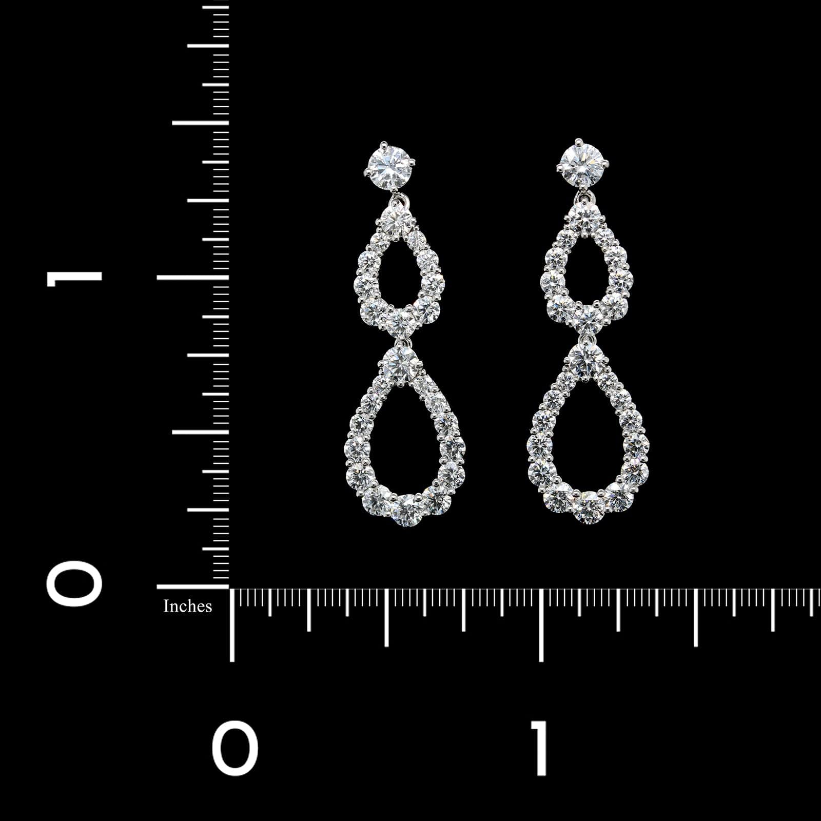 Harry Winston Platinum Estate Diamond Double Loop Earrings
