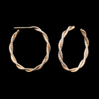 Eclat 18K Rose Gold Estate Diamond Twisted Inside Outside Hoops