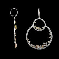 18K Two-tone Gold Estate Diamond Earrings