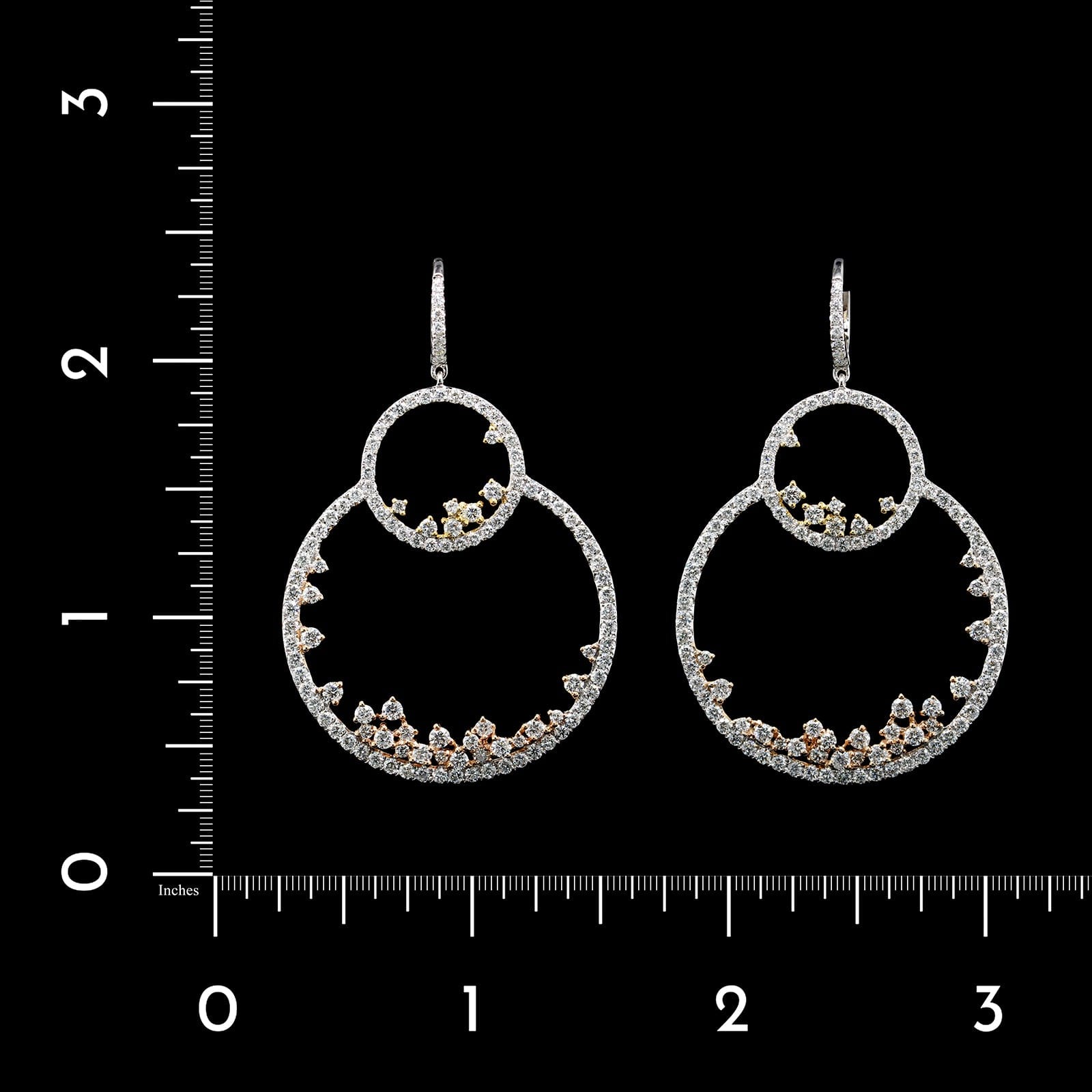 18K Two-tone Gold Estate Diamond Earrings