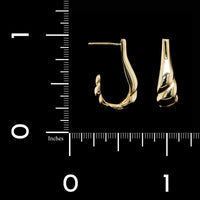 14K Yellow Gold Estate Twisted Half Hoop Earrings