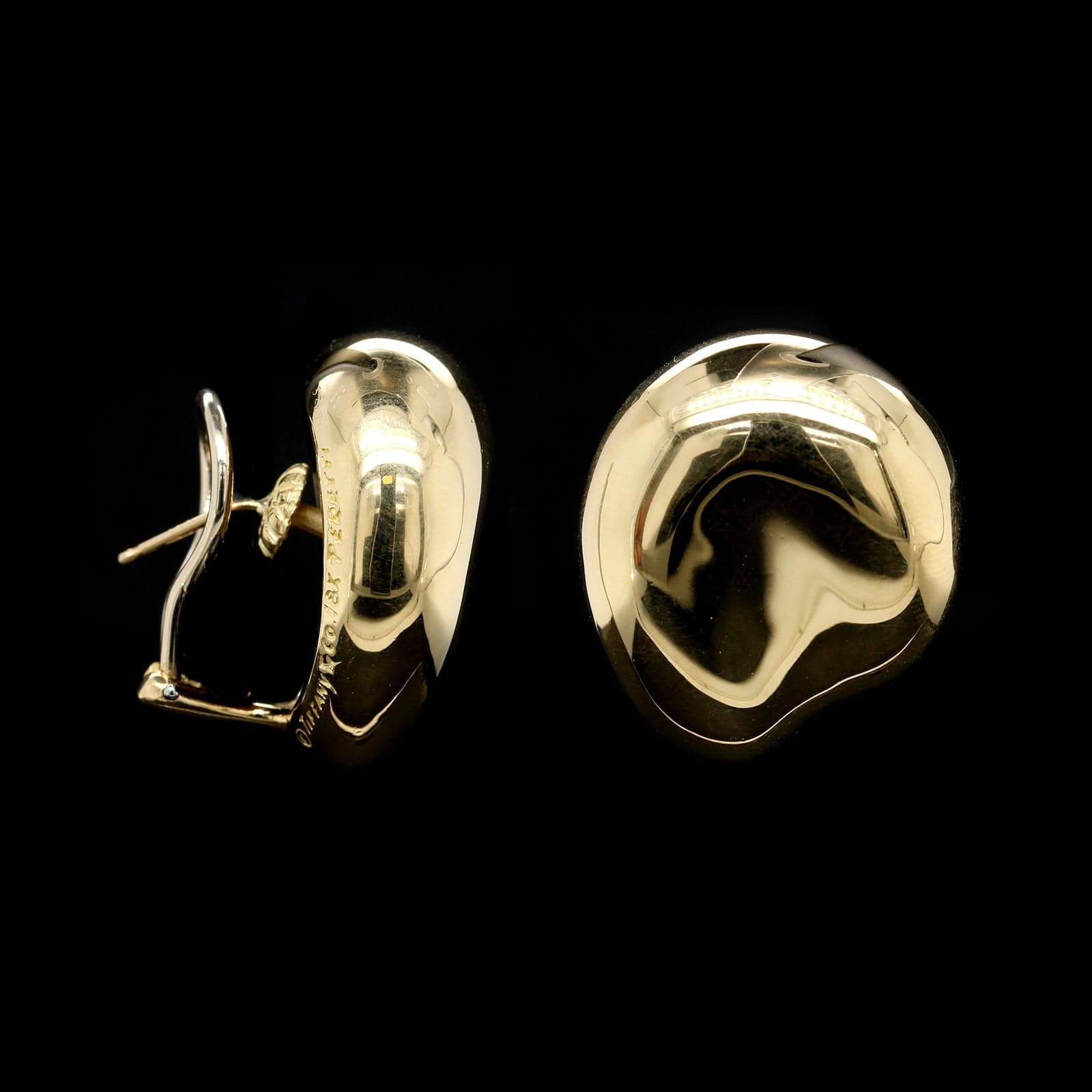 Tiffany & Co. Elsa Peretti 18K Yellow Gold Estate Bean Earrings