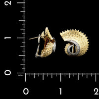 18K Two-tone Gold Estate Diamond Wing Earrings