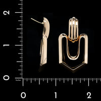 14K Yellow Gold Estate Door Knocker Earrings