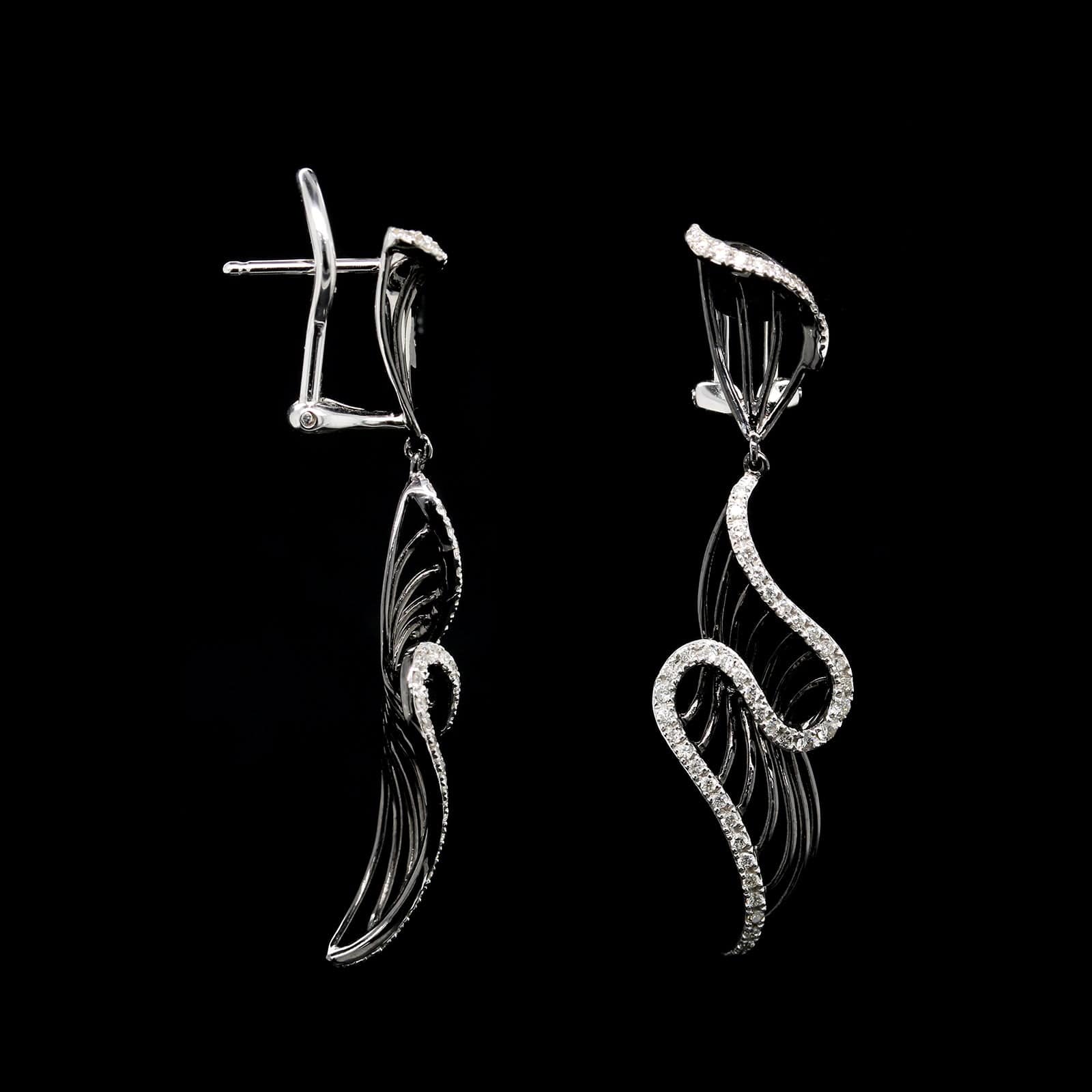 14K White Gold Estate Diamond Earrings