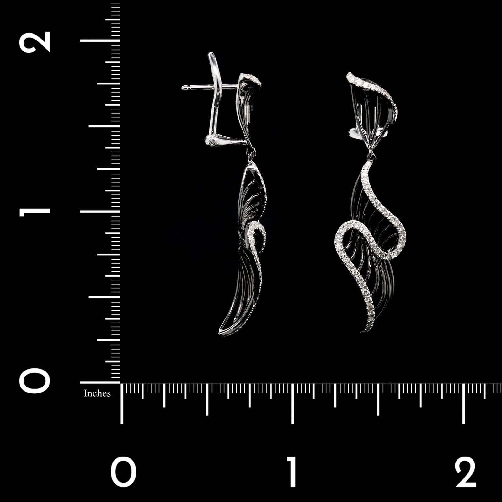 14K White Gold Estate Diamond Earrings