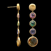 Marco Bicego 18K Yellow Gold Estate Jaipur Multi Gem Drop Earrings
