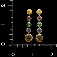 Marco Bicego 18K Yellow Gold Estate Jaipur Multi Gem Drop Earrings
