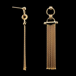 18K Yellow Gold Estate Tassle Drop Earrings