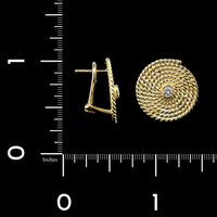 A.G.A. Correa & Sons 18K Yellow Gold Estate Diamond Flemish Coil Earrings