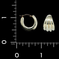 14K Yellow Gold Estate Ribbed Hoops