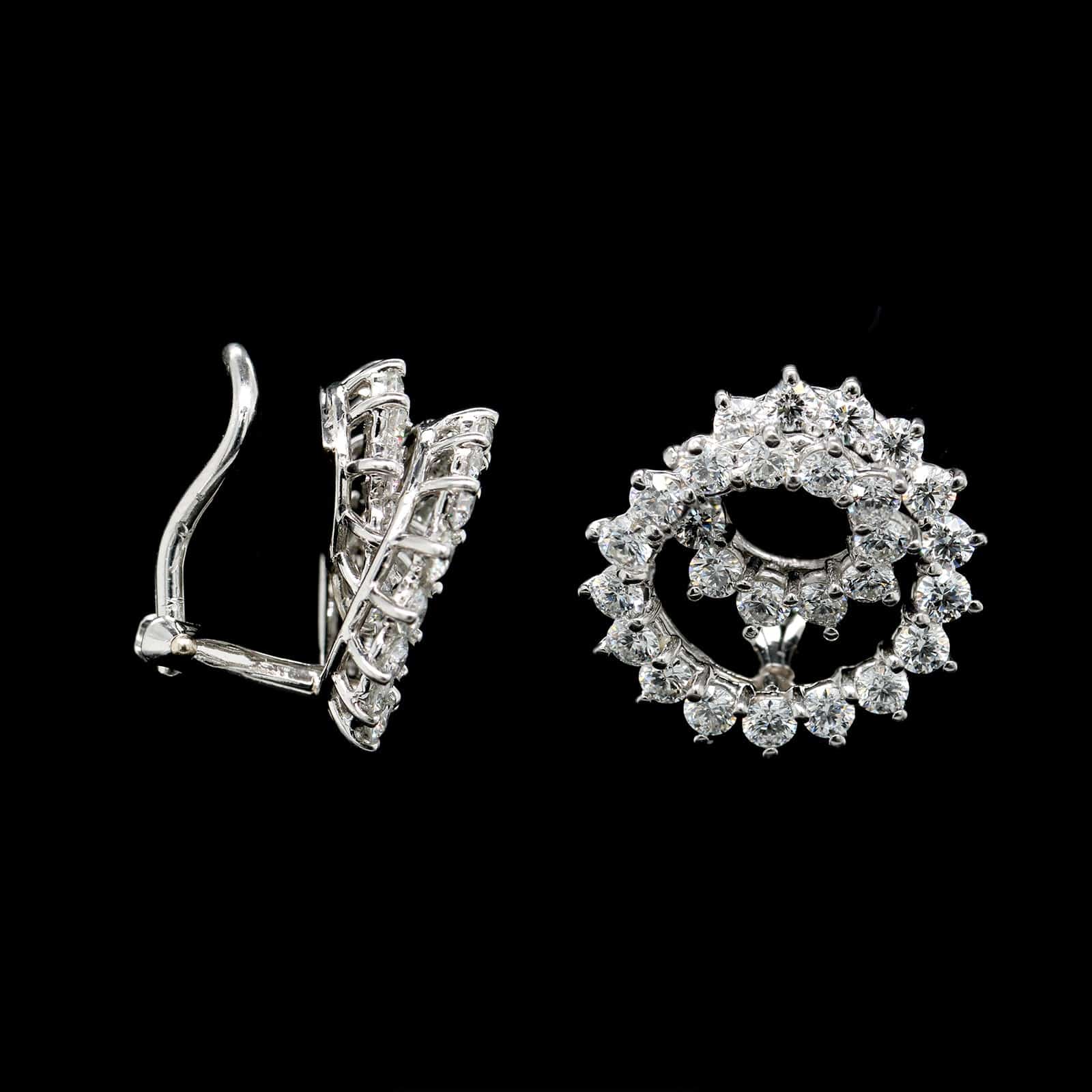 Tiffany &amp; Co. Platinum Estate Diamond Swirl Earrings