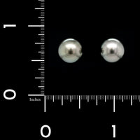 14K White Gold Estate Tahitian Pearl Stud Earrings