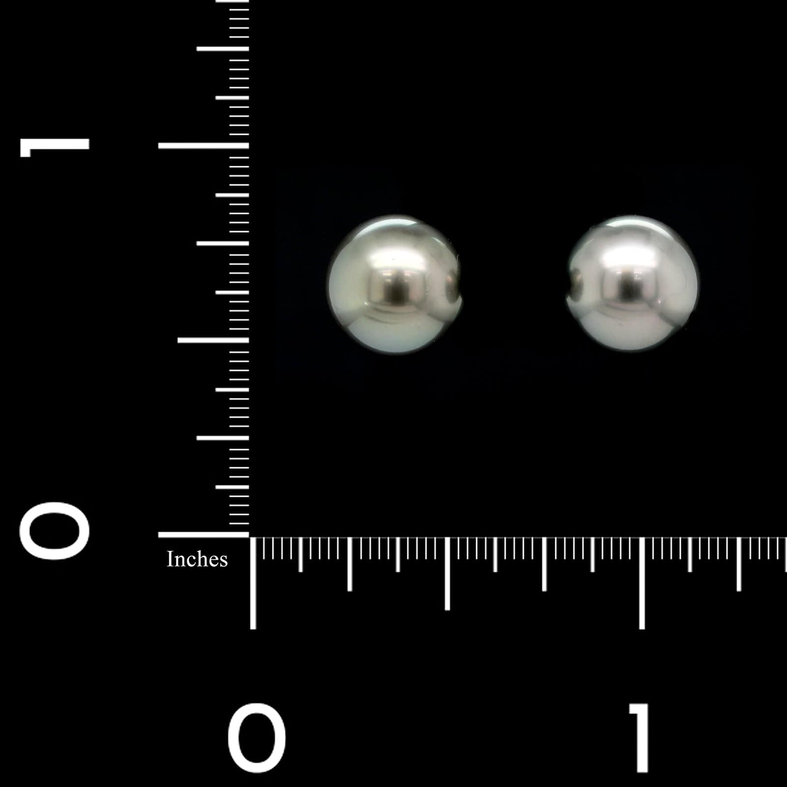 14K White Gold Estate Tahitian Pearl Stud Earrings