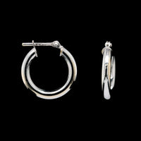 18K White Gold Estate Hoop Earrings