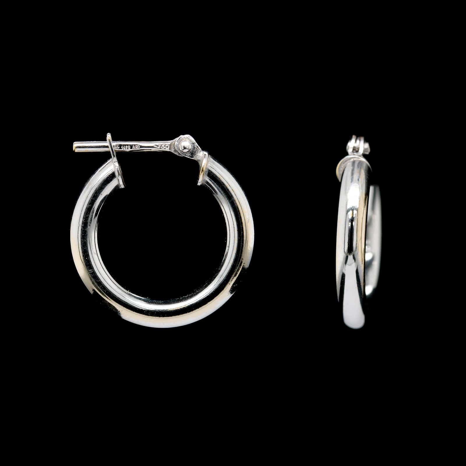 18K White Gold Estate Hoop Earrings