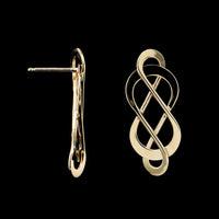 Tom Kruskal 14K Yellow Gold Estate Celtic Knot Earrings