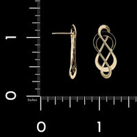 Tom Kruskal 14K Yellow Gold Estate Celtic Knot Earrings