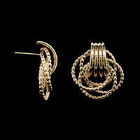 14K Yellow Gold Estate Door Knocker Earrings