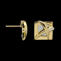 Torrini 18K Two-tone Gold Estate Square Diamond Earrings