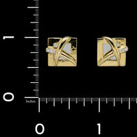 Torrini 18K Two-tone Gold Estate Square Diamond Earrings