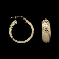 14K Yellow Gold Estate Hoop Earrings