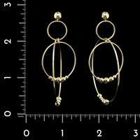 Lagos 18K Yellow Gold Estate Circle Bead Drop Earrings