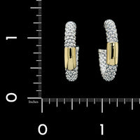 Lagos Sterling Silver and 18K Yellow Gold Estate High Bar Hoop Earrings