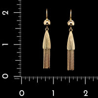 18K Yellow Gold Estate Tassel Drop Earrings