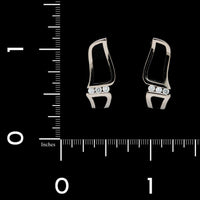 Bernard Passman 18K White Gold Estate Black Coral and Diamond Breaker Earrings