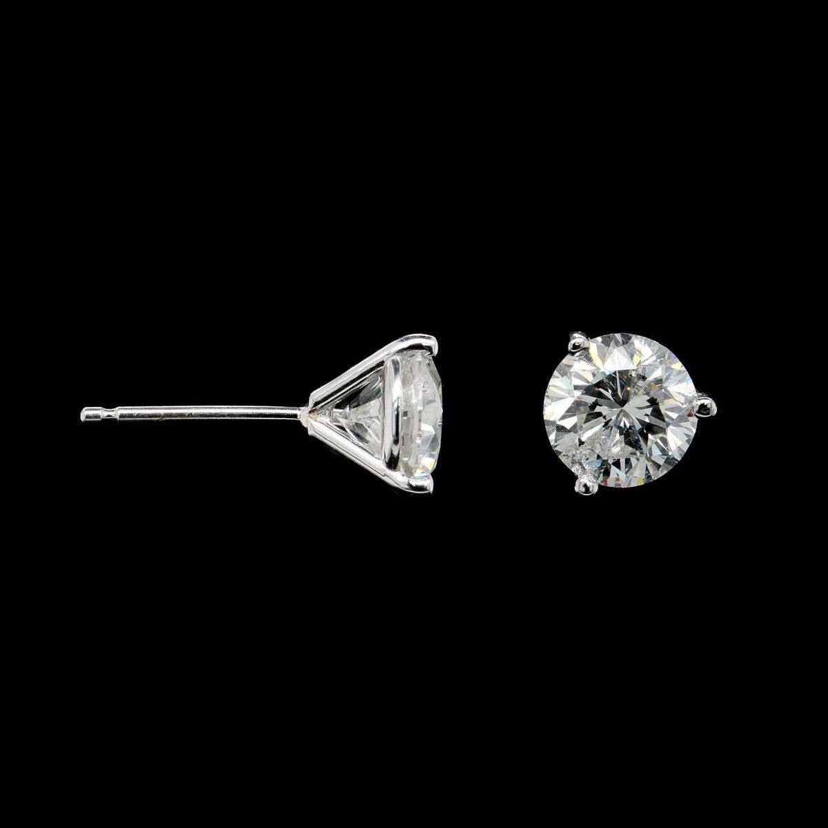 14K White Gold Estate Diamond Stud Earrings