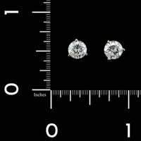 14K White Gold Estate Diamond Stud Earrings