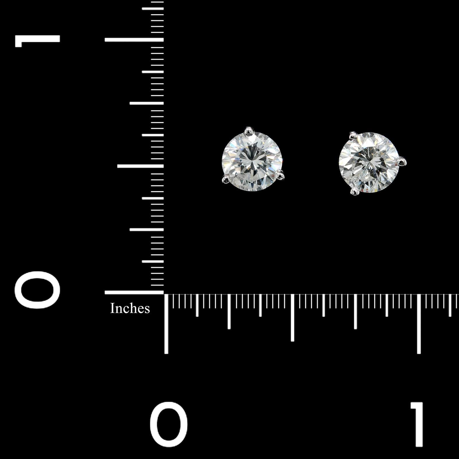 14K White Gold Estate Diamond Stud Earrings