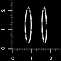 14K White Gold Estate Hoop Earrings