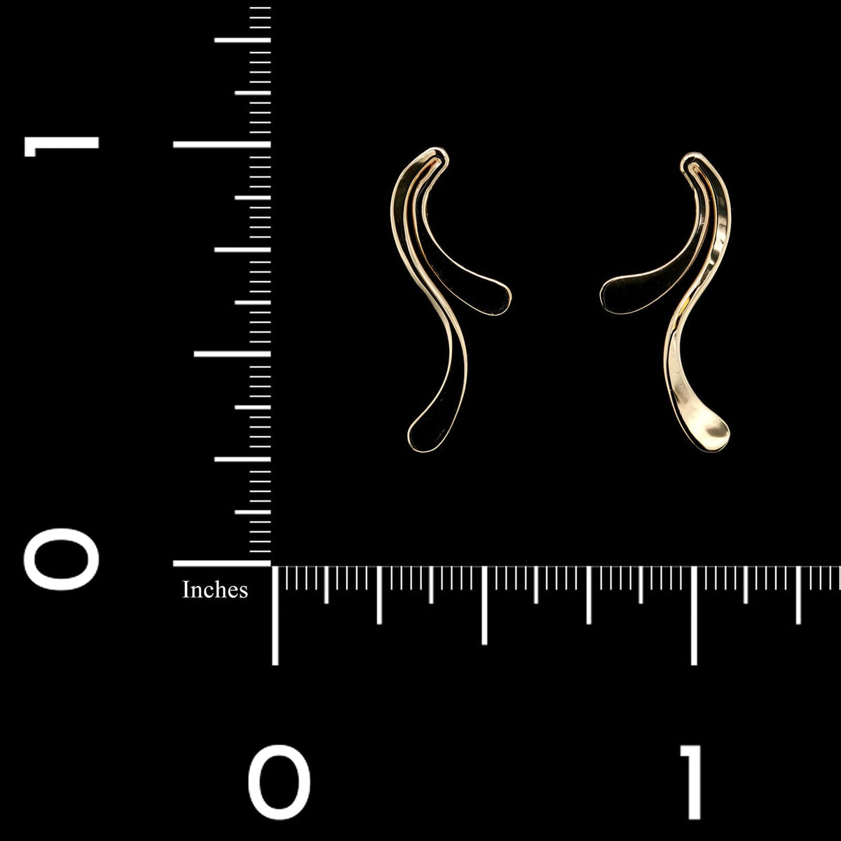 Tom Kruskal 14K Yellow Gold Estate Hand Forged Earrings