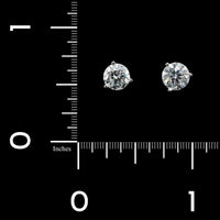 14K White Gold Estate Diamond Stud Earrings