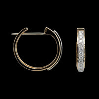 14K Two-tone Gold Estate Diamond Hoop Earrings